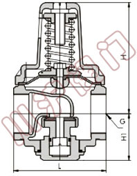 YZ11X支管减压阀 外形尺寸图